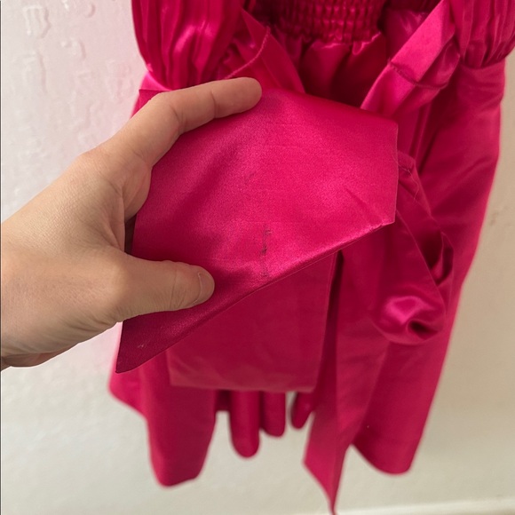 Maeve Anthropologie Hot Pink Satin A-line Mini Party Cocktail Dress Size 0 NWT - Picture 6 of 6